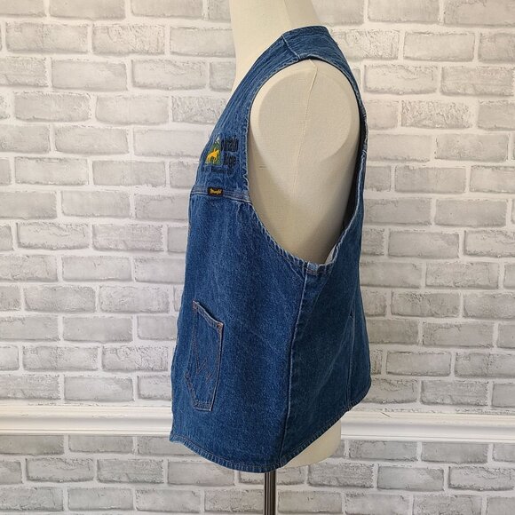 Wrangler Western Denim Vest Mountain Ridge Backcountry Horsemen of Utah XL - Picture 7 of 8